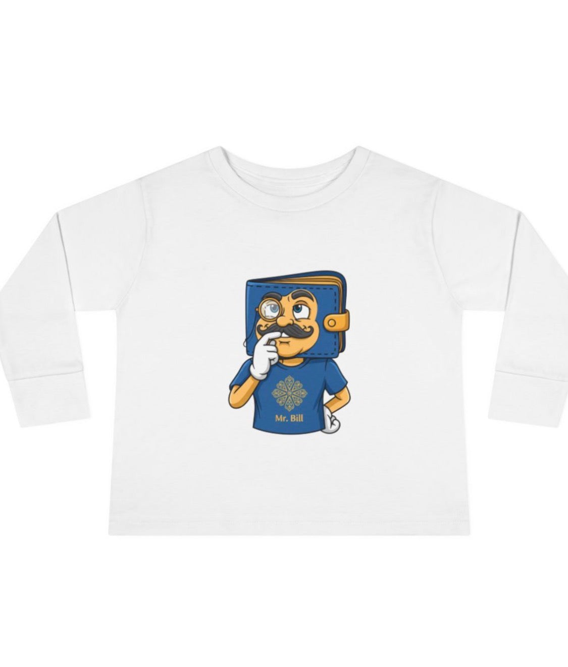 mr bill- thinking bill- illustrated toddler long sleeve tee