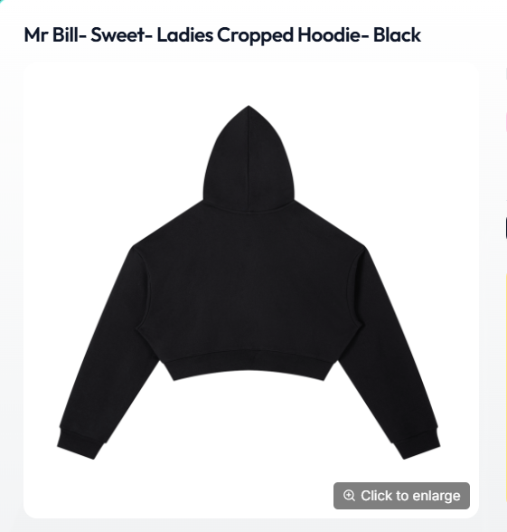 mr bill -Sweet - ladies cropped hoodie