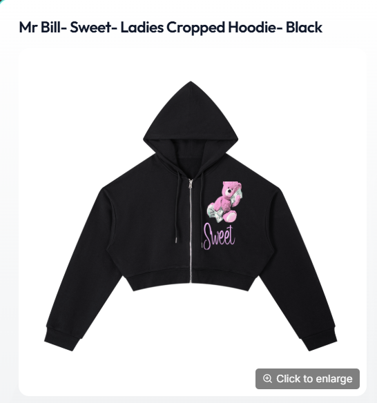 mr bill -Sweet - ladies cropped hoodie