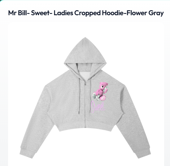 mr bill -Sweet - ladies cropped hoodie