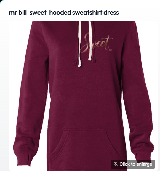 mr bill-sweet-hooded sweatshirt dress